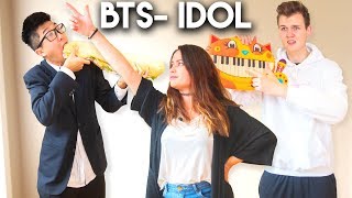 LEARNING BTS IDOL CHOREOGRAPHY IN A DAY WITH LANKYBOX [upl. by Adnawyek595]