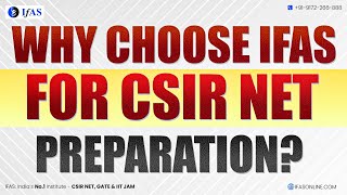 Why IFAS for CSIR NET Preparation 🤔🤔 Ultimate CSIR NET Preparation for Success  IFAS [upl. by Dygall]