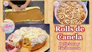 RECETA ROLLS DE CANELA La mas Fácil y Delciosa [upl. by Arracahs]