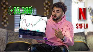 HOW I MADE 5380 DAY TRADING NFLX LIVE Start to Finish [upl. by Harli]