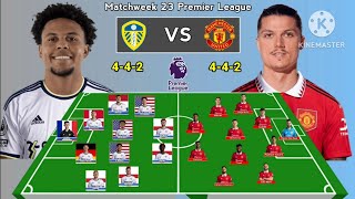 McKennie vs Sabitzer  Potential Line Up Leeds vs Manchester United 442 vs 442 With Martial [upl. by Yenaiv685]