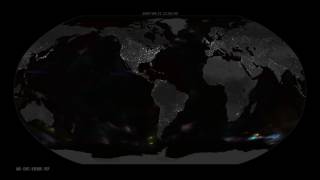 Animation of secondary microseismic sources 2003  2015 [upl. by Nellad]