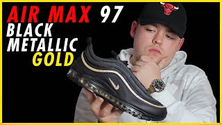 Nike Air Max 97 Black Metallic Gold Review [upl. by Ecnahs]