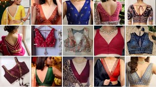 Latest V neck blouse pattern for saree blouse V neck blouse designs [upl. by Einnok417]