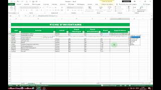 INVENTAIRE SUR EXCEL [upl. by Adriell]