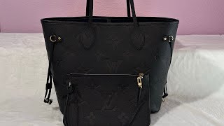 Neverfull MM Empreinte leather in Black  one year review louisvuitton lvneverfull lvempreinte [upl. by Aldredge751]