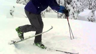 Backcountry skiing tip  Removing your Dynafit skins with skis on [upl. by Odarbil]