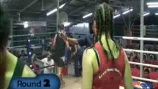 Katie fights  Bangla Muaythai Stadium  August 2008 [upl. by Ydnic342]