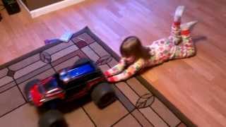 Traxxas Summit Pulling 3 Year Old [upl. by Kucik]