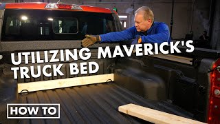 2022 Ford Maverick truck bed demonstration [upl. by Nibbor]