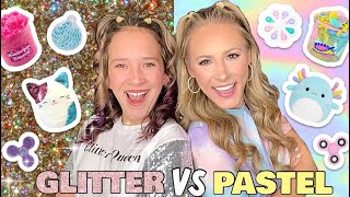 GLITTER 🪩✨VS PASTEL 🍭🎨 LEARNING EXPRESS SHOPPING CHALLENGE [upl. by Neelhsa]