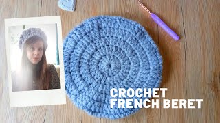 CROCHET EASY FRENCH BERET  Crochet Traditional French BeretCap Tutorial For Beginners [upl. by Ginelle]