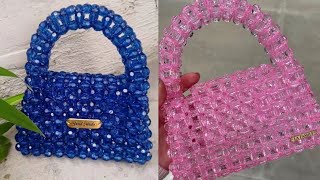 DIY BEAD BAG CRYSTAL BEADS HOURGLASS INSPIRED BEAD BAG [upl. by Wsan]