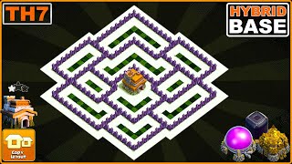 NEW BEST TH7 Hybrid Base 2023 Copy Link  COC Town hall 7 Base Design [upl. by Eimac]