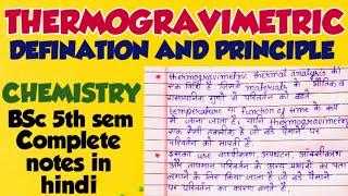 thermogravimetry theory with principle in hindi [upl. by Cobby608]