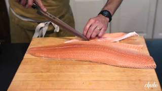 Hugh Acheson Demos How to Butcher and Fillet Salmon [upl. by Ettenahc]