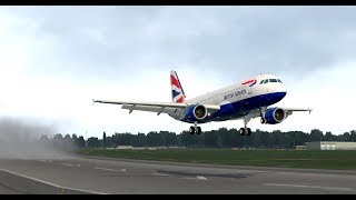 XPlane 11  A320  Ortho4XP  London Gatwick Airport bounced landing [upl. by Konstanze]