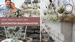 DIY  BALKONKASTEN selber bauen und FRÜHLINGSHAFT DEKORIEREN Bepflanzung mehrjährig  für Insekten [upl. by Lizbeth]