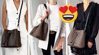 Louis Vuitton NeoNoe Outfit Video 💃 Review  Wear and Tear Update 🤔 [upl. by Alena]