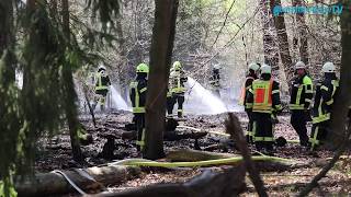 Feuerwehr löscht Waldbrand [upl. by Anatola]