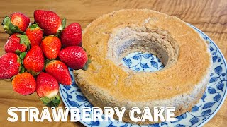 Fluffy Strawberry Chiffon Cake  Dessert Recipe いちごたっぷりのいちごシフォンケーキ🍓 レシピ [upl. by Audrey4]