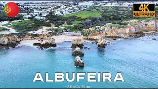 【4K】Portugal Albufeira Cinematic Beaches Aerial View [upl. by Tnafni757]