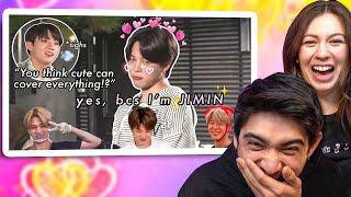 How Jimin gets away with things bcs hes cute  COUPLES REACTION [upl. by Ynnatirb471]