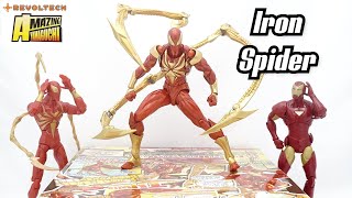 Amazing Yamaguchi Revoltech Iron Spider Review and vs Marvel Legends Iron Spider and Spiderman [upl. by Amri74]