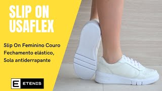 Tênis Feminino Usaflex Slipon Casual Couro Am01002 Branco [upl. by Guidotti690]