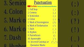 PUNCTUATIONS  Study ith Muhammad Hashim english [upl. by Inal]