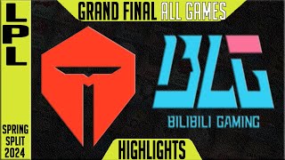 TES vs BLG Highlights ALL GAMES Playoffs GRAND FINAL LPL Spring 2024 TOP Esports vs Bilibili Gaming [upl. by Zigmund]