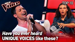 Incredibly UNIQUE VOICES on The Voice  TOP 10 [upl. by Inad485]