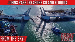 Johns Pass Treasure Island Florida Drone Video [upl. by Alywt]