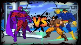 Magneto vs Wolverine amp Cyclops Epic MUGEN BATTLE [upl. by Ruelle]