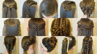 14 Easy Hairstyles For School Compilation 2 Weeks Of Heatless Hair Tutorials [upl. by Nahtan]