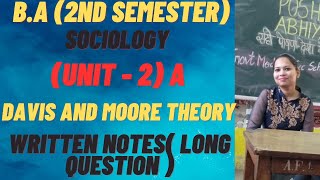 Sociology  long Questions BA2nd semesterunit2 A written notes pu rightguidance [upl. by Simetra]