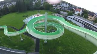 Outdoor Green water slide at Drammensbadet [upl. by Stefano]