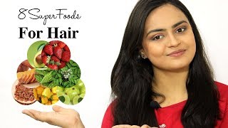 8 Super Foods For Hair Growth amp Thickness  Make Your Hair Healthy amp Reduce Hair Fall हिंदी में [upl. by Chaves3]