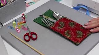 Fabric Silverware Pocket Tutorial  Beginner Sewing Project [upl. by Hendel81]