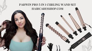 PARWIN PRO 5 in 1 Curling Wand Setreview trying on [upl. by Torre]