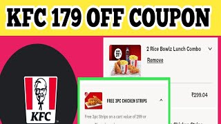 kfc 180 off coupon  free food offer  kfc coupon code today [upl. by Nahtanohj]