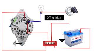 How to Connection Hitachi 12v 40A Car Alternator  Car Alternator Wiring Diagram  2 Pin Alternator [upl. by Fessuoy]