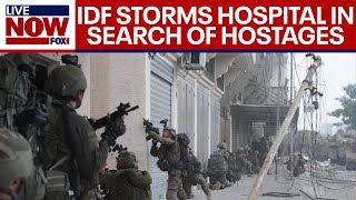 IsraelHamas war Israeli forces stormed hospital in Gaza in search of hostages  LiveNOW from FOX [upl. by Ardnekal]