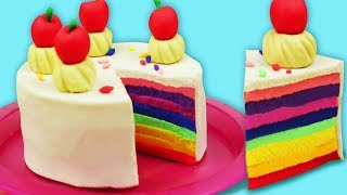 Learn How To Make Colorful Rainbow PlayDoh Cake amp Cupcakes  Amazing Playdoh Activities For Children [upl. by Diver]