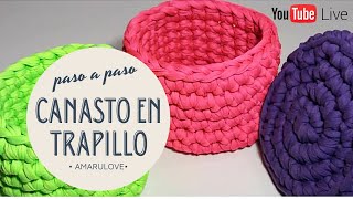 💡 Canasto en trapillo FÁCIL  Clase de CROCHET para PRINCIPIANTES  TRAPILLO PASO A PASO [upl. by Aloysius28]