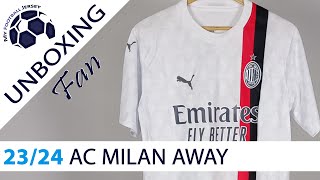 AC Milan Away Jersey 2324 Leao JJSport Fan Version Unboxing Review [upl. by Kelson]