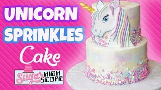 Unicorn Sprinkles Cake Tutorial  Easy Recipe [upl. by Larimore]