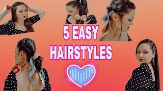 5 Modele flokesh te thjeshta  Easy hairstyles [upl. by Sicnarf]