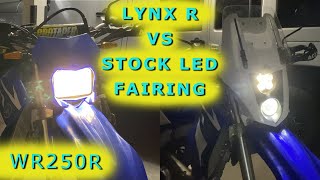 Yamaha WR250R LED Headlight VS Britannia Lynx R Fairing [upl. by Hillman187]