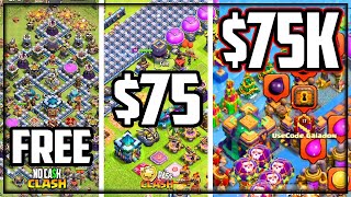 Free vs 75 vs 75000 Accounts in Clash of Clans [upl. by Acimak620]